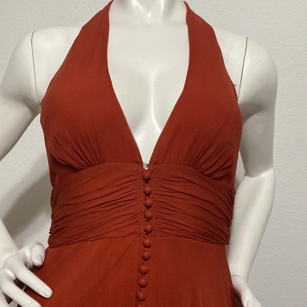 BCBGMaxAzria Rust V-Neck Dress - Picture 2 of 5